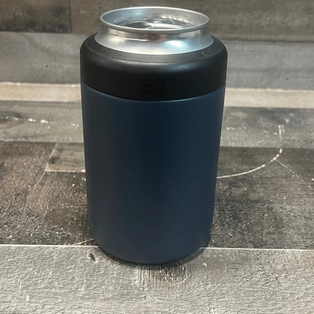 YETI Rambler 12 oz Colster Can Insulator Navy Blue Stainless Steel Drink Sleeve